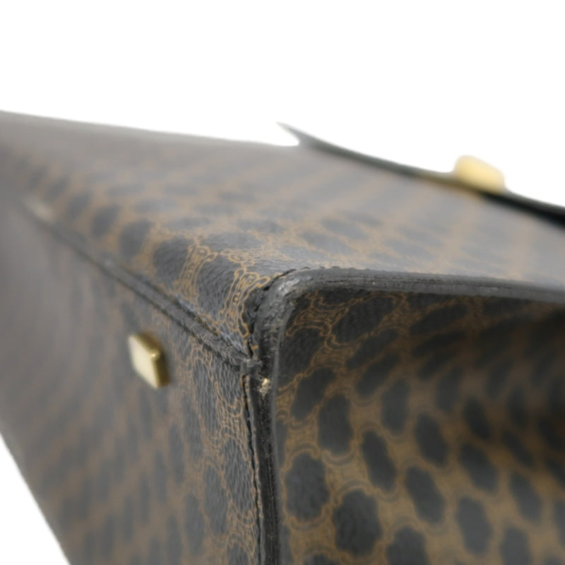CELINE Macadam Kelly Style Handbag Brown Gold Hardware