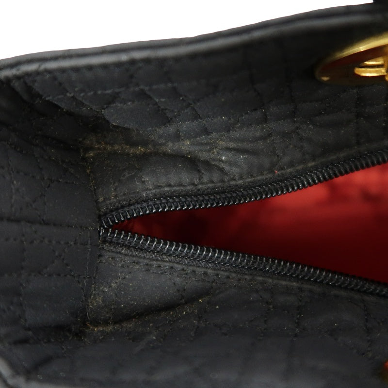 Christian Dior Lady Dior Large Handbag Cannage Nylon Black Gold Hardware