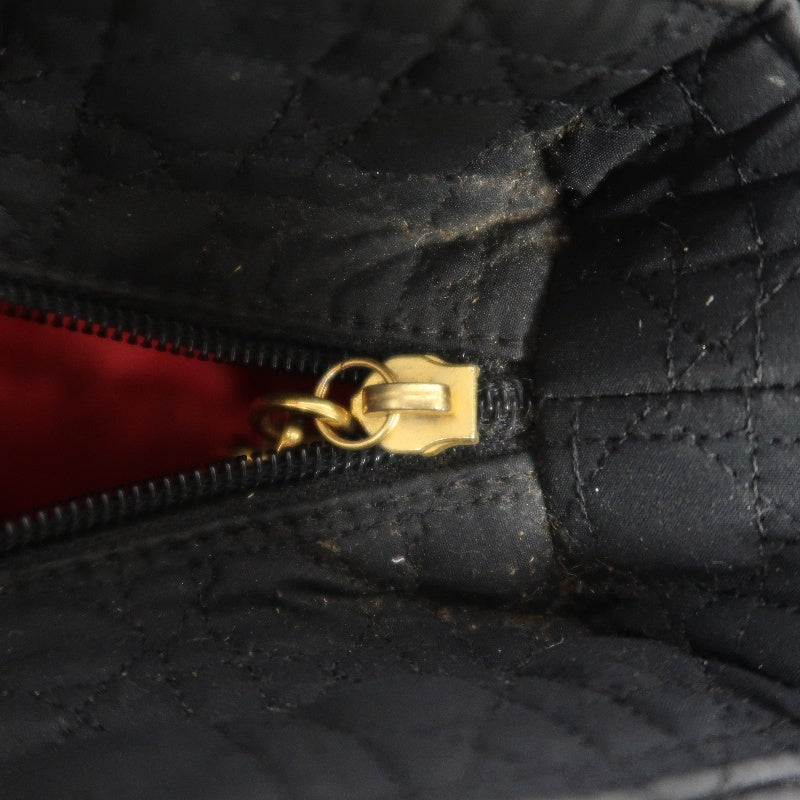 Christian Dior Lady Dior Large Handbag Cannage Nylon Black Gold Hardware