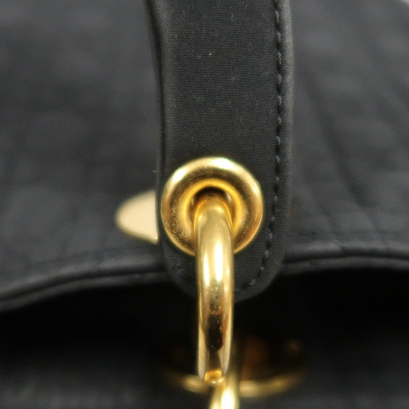 Christian Dior Lady Dior Large Handbag Cannage Nylon Black Gold Hardware