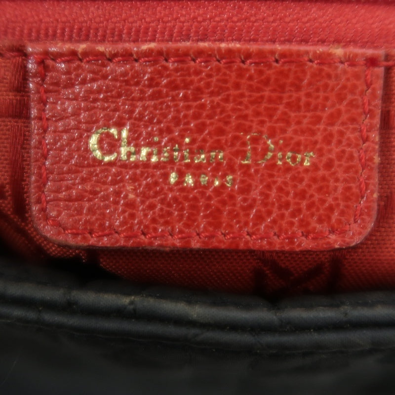 Christian Dior Lady Dior Large Handbag Cannage Nylon Black Gold Hardware