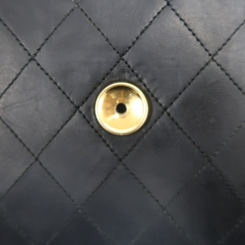 CHANEL Matelasse Chain Shoulder Bag lambskin　Black Gold Hardware CC Logo