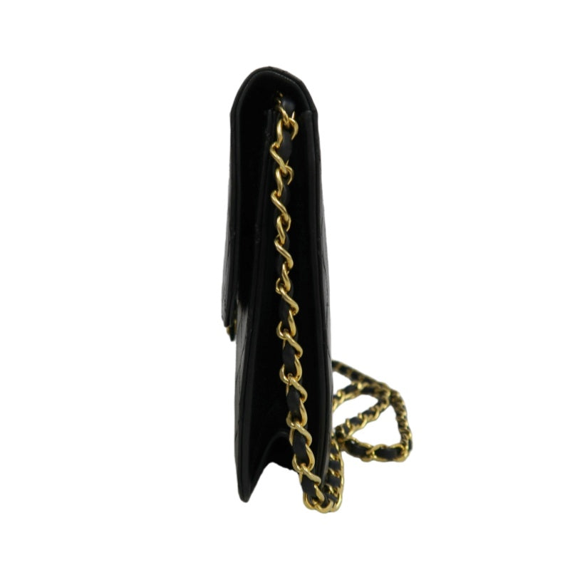 CHANEL Matelasse Chain Shoulder Bag lambskin　Black Gold Hardware CC Logo
