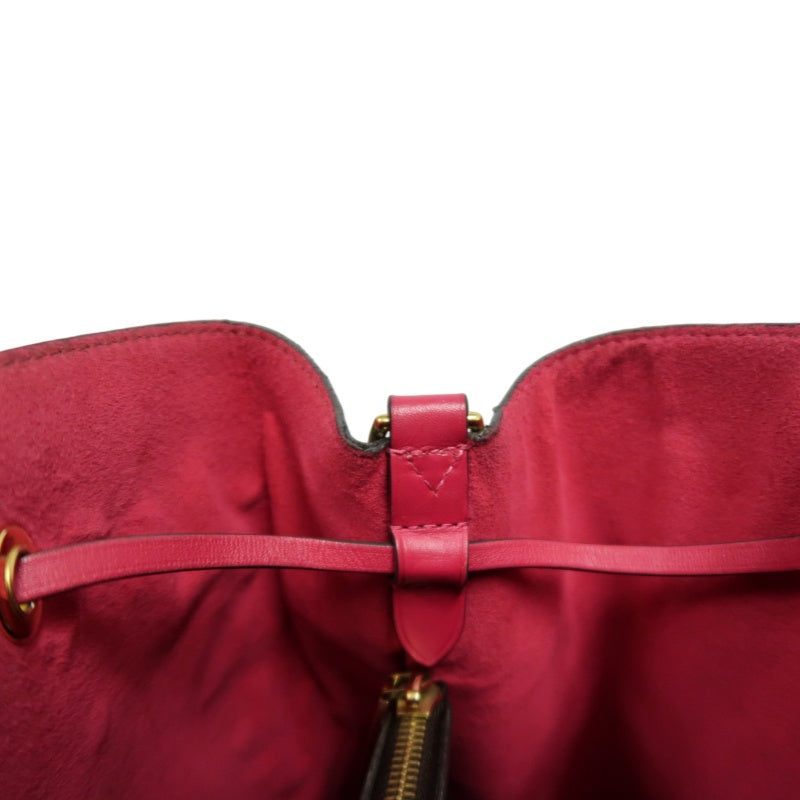 LOUIS VUITTON Monogram NeoNoe MM Bucket Bag Brown　Drawstring Shoulder Bag Gold Hardware
