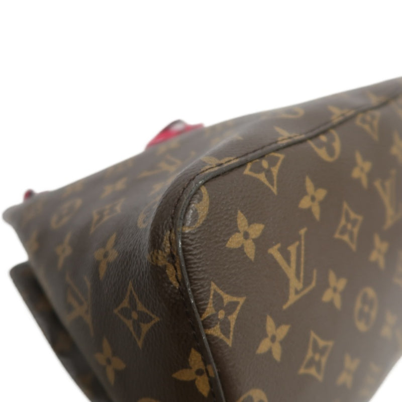LOUIS VUITTON Monogram NeoNoe MM Bucket Bag Brown　Drawstring Shoulder Bag Gold Hardware