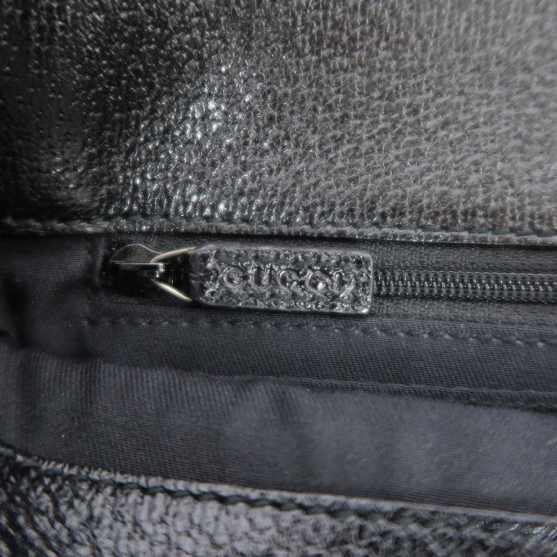 GUCCI GG Canvas Shoulder Bag Crossbody   Black Silver Hardware