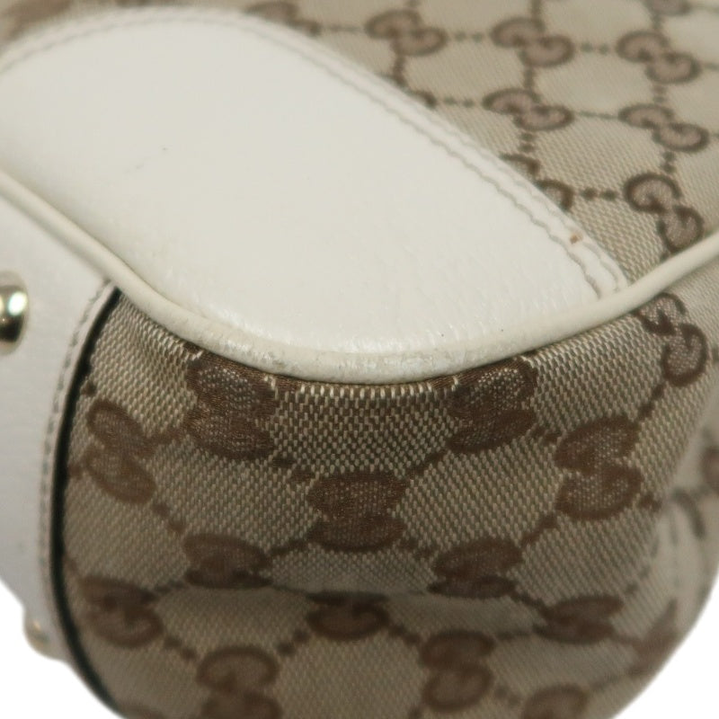 GUCCI Princy GG Canvas Tote Bag  Leather Beige Gold Hardware