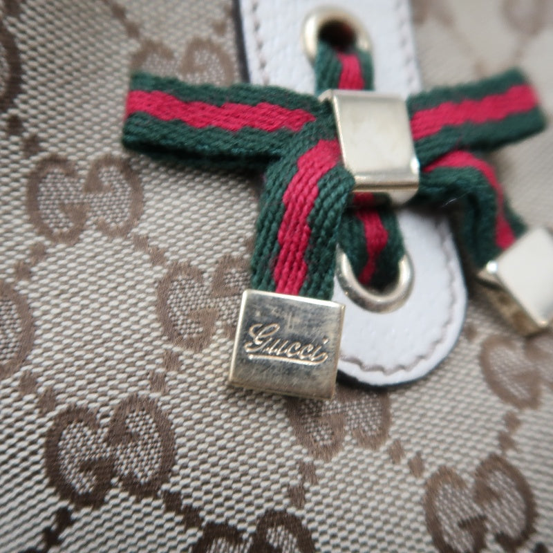 GUCCI Princy GG Canvas Tote Bag  Leather Beige Gold Hardware