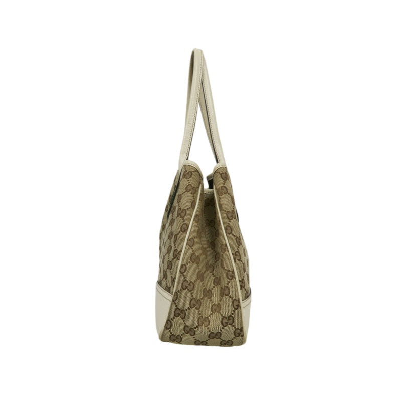 GUCCI Princy GG Canvas Tote Bag  Leather Beige Gold Hardware