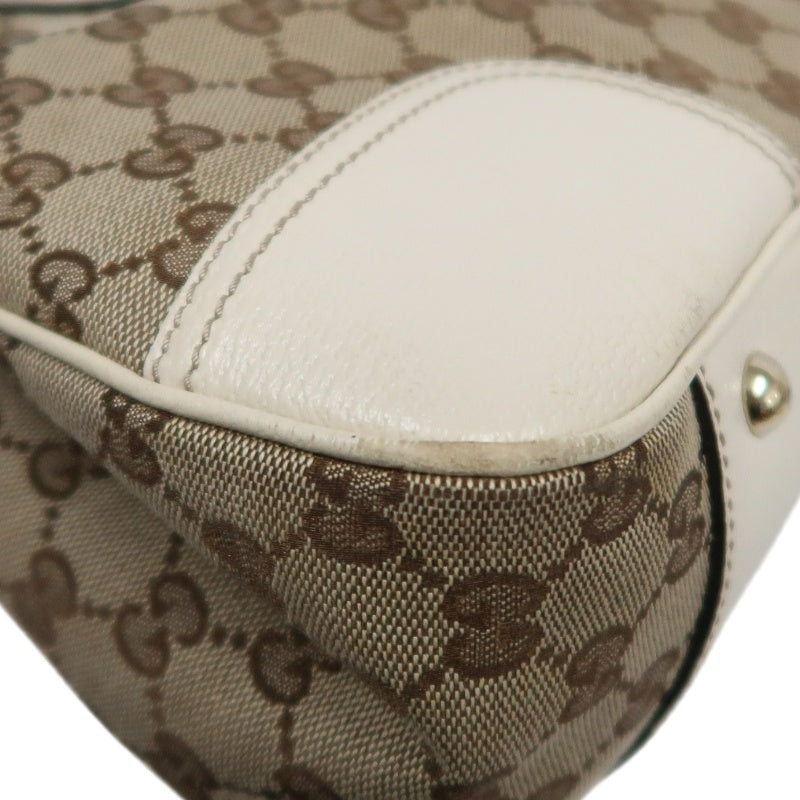 GUCCI Princy GG Canvas Tote Bag  Leather Beige Gold Hardware