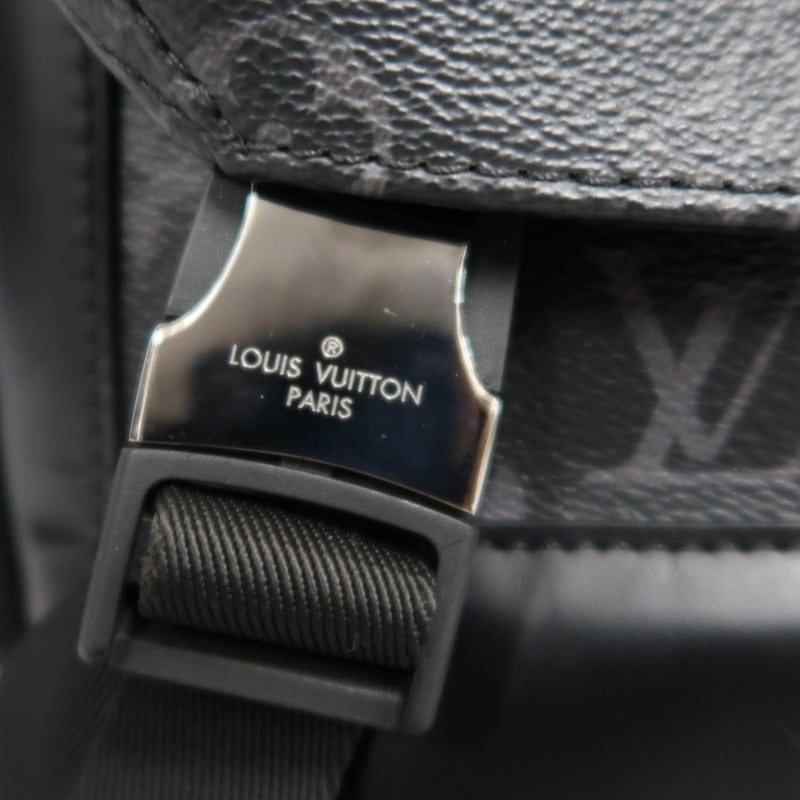 LOUIS VUITTON LV Voyageur Monogram Eclipse Messenger Shoulder Bag Black PVC