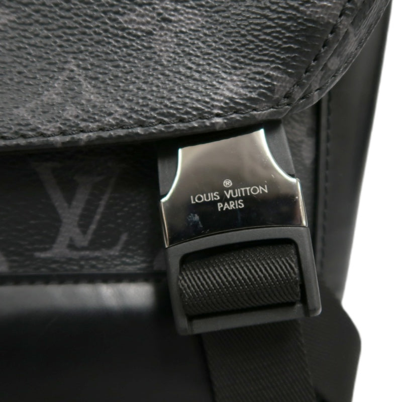LOUIS VUITTON LV Voyageur Monogram Eclipse Messenger Shoulder Bag Black PVC