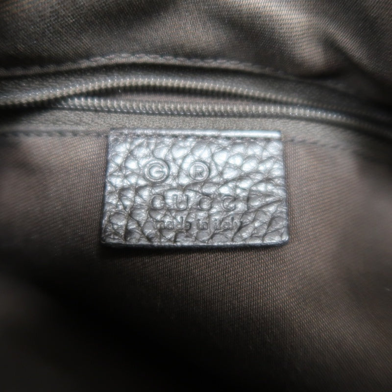 GUCCI GG Nylon One Shoulder Hobo Bag Brown Silver Hardware