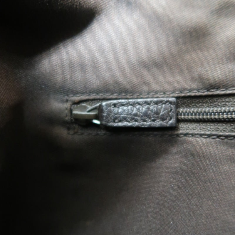 GUCCI GG Nylon One Shoulder Hobo Bag Brown Silver Hardware