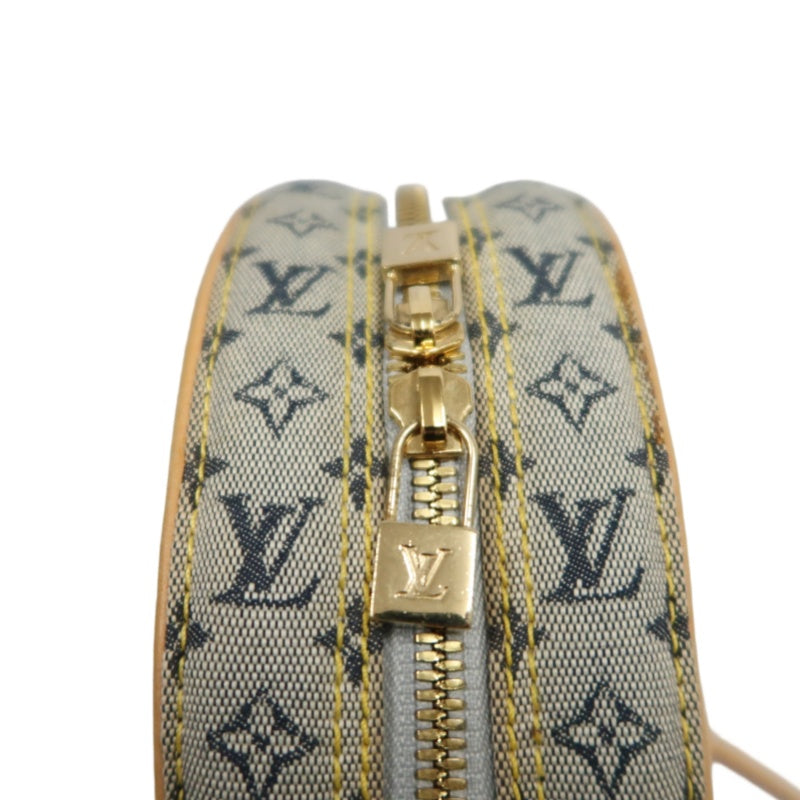 LOUIS VUITTON Monogram Mini Jeanne GM Round Shoulder Bag Denim Blue Gold Hardware