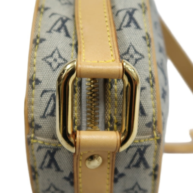 LOUIS VUITTON Monogram Mini Jeanne GM Round Shoulder Bag Denim Blue Gold Hardware