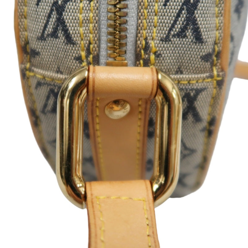 LOUIS VUITTON Monogram Mini Jeanne GM Round Shoulder Bag Denim Blue Gold Hardware