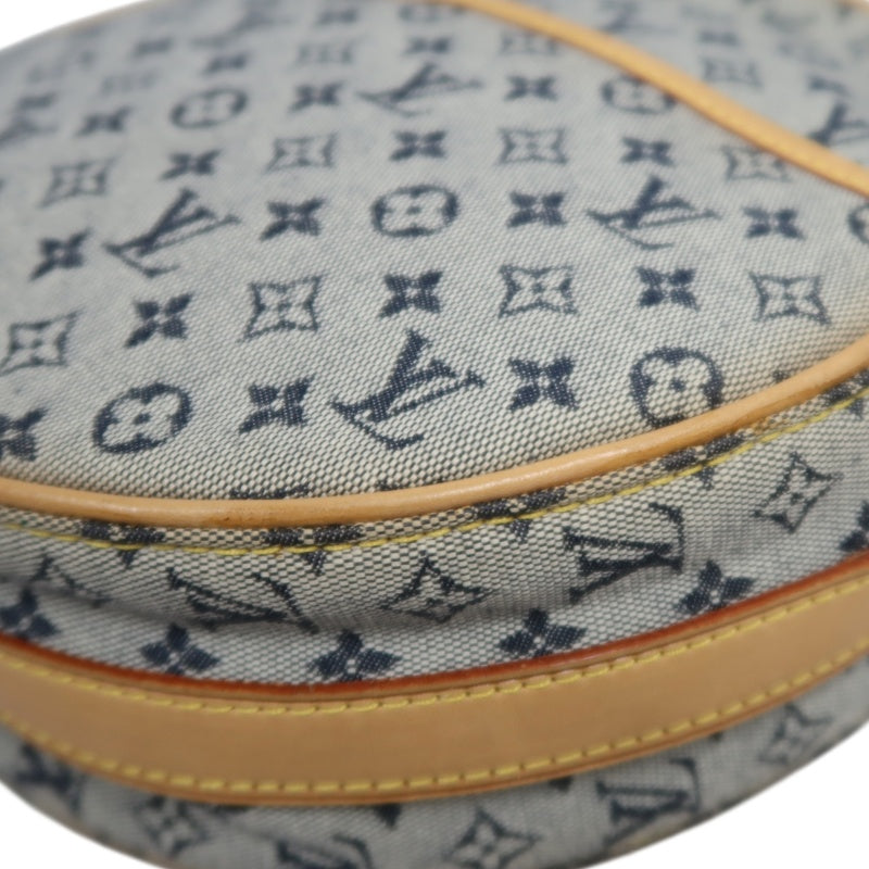 LOUIS VUITTON Monogram Mini Jeanne GM Round Shoulder Bag Denim Blue Gold Hardware