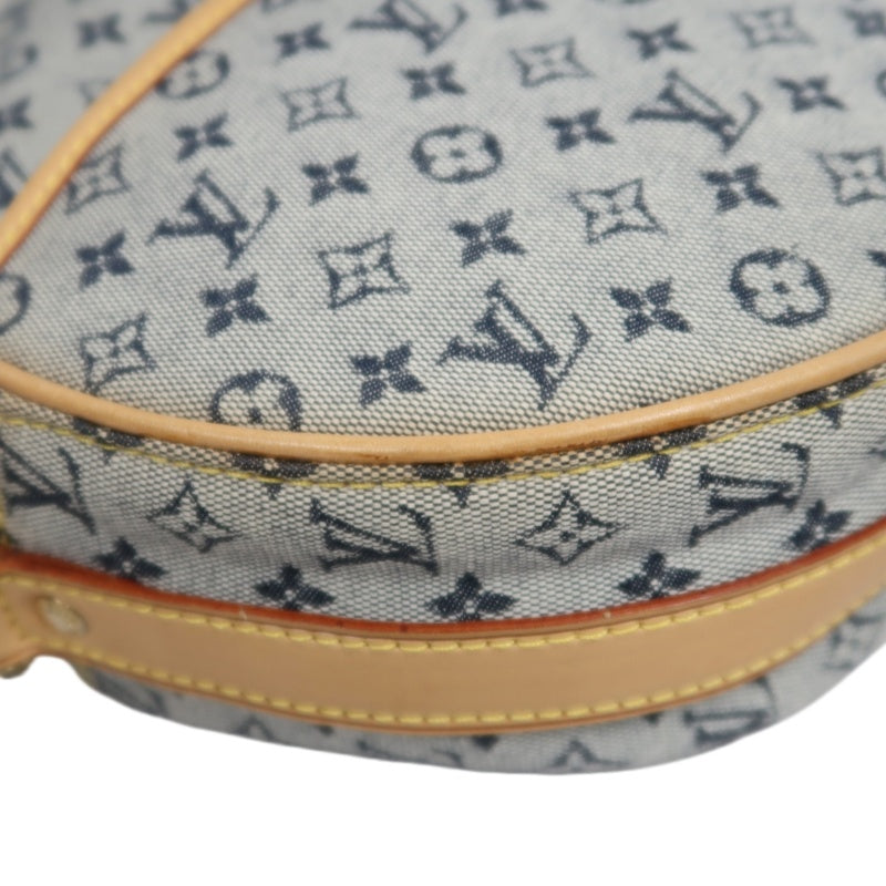 LOUIS VUITTON Monogram Mini Jeanne GM Round Shoulder Bag Denim Blue Gold Hardware