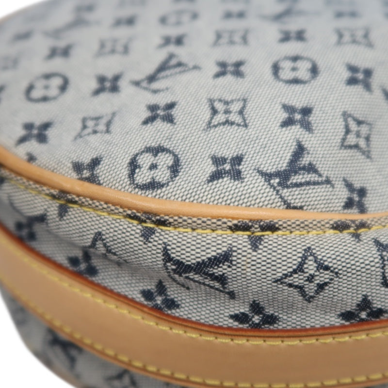 LOUIS VUITTON Monogram Mini Jeanne GM Round Shoulder Bag Denim Blue Gold Hardware