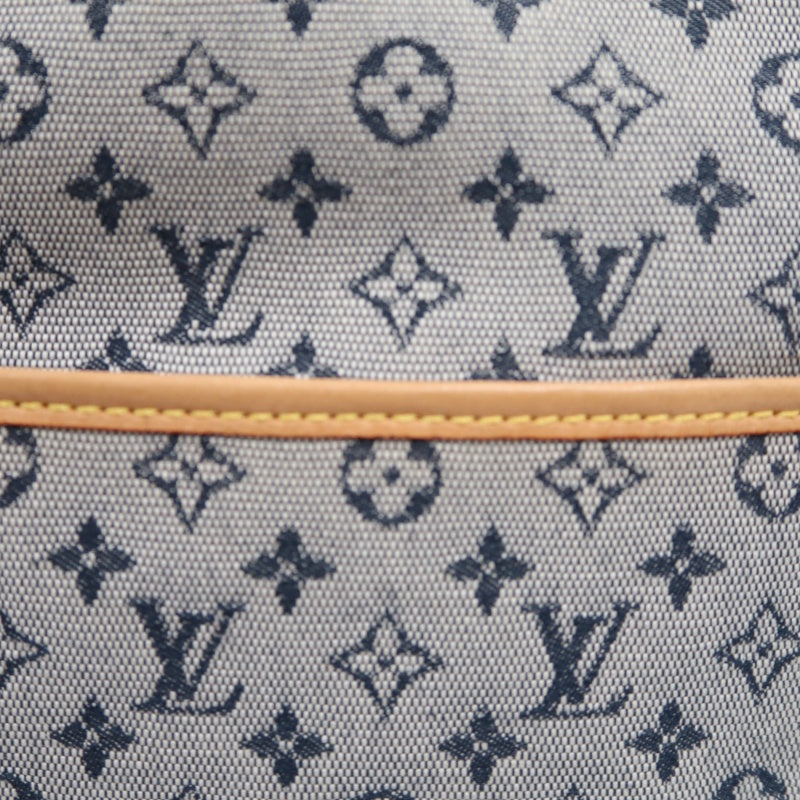 LOUIS VUITTON Monogram Mini Jeanne GM Round Shoulder Bag Denim Blue Gold Hardware