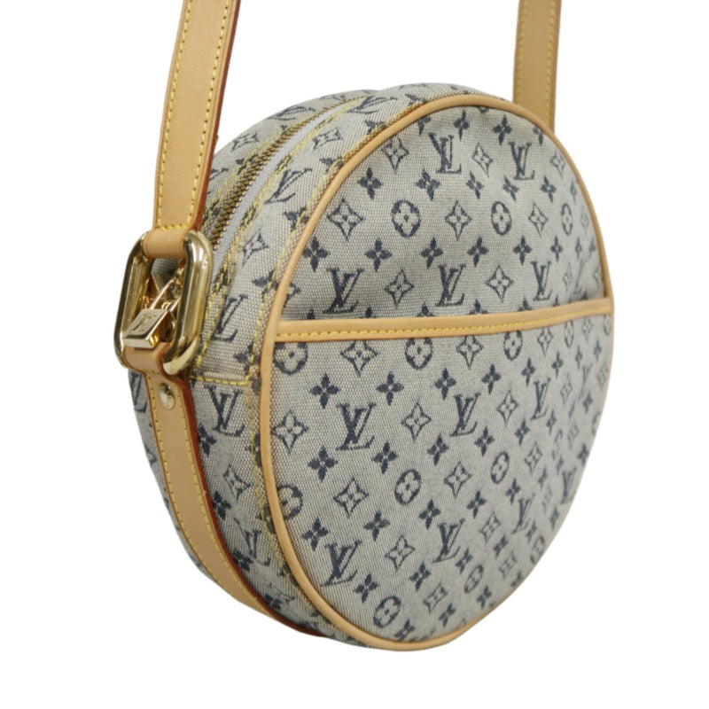 LOUIS VUITTON Monogram Mini Jeanne GM Round Shoulder Bag Denim Blue Gold Hardware