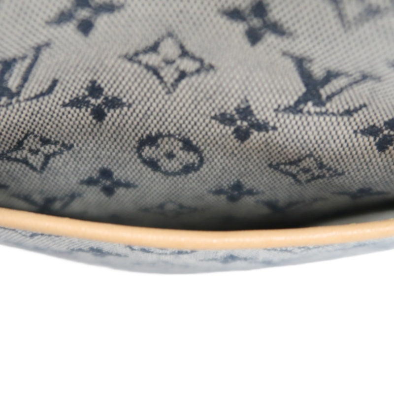 LOUIS VUITTON Monogram Mini Jeanne GM Round Shoulder Bag Denim Blue Gold Hardware