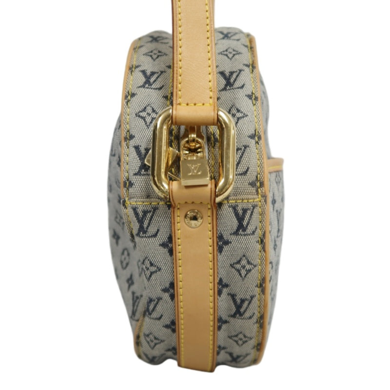 LOUIS VUITTON Monogram Mini Jeanne GM Round Shoulder Bag Denim Blue Gold Hardware