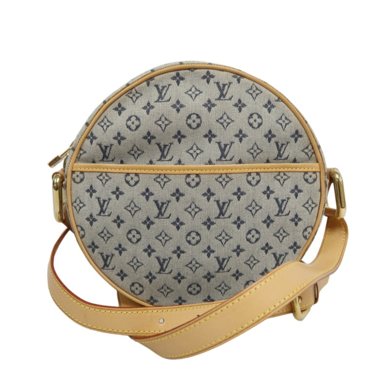 LOUIS VUITTON Monogram Mini Jeanne GM Round Shoulder Bag Denim Blue Gold Hardware