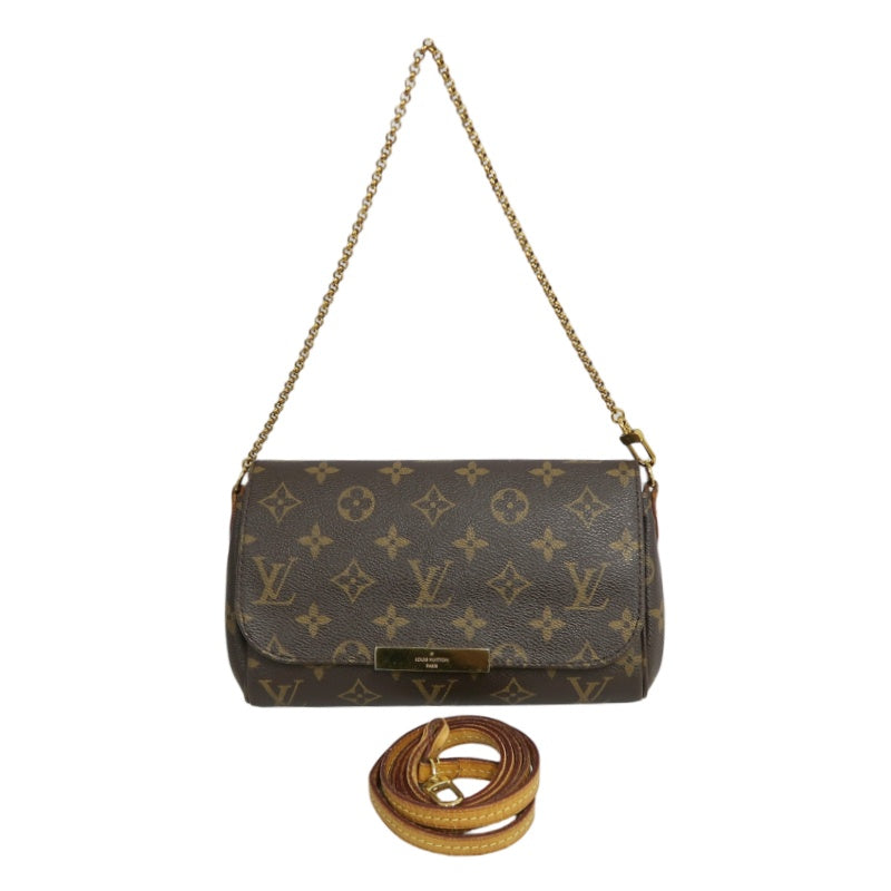 LOUIS VUITTON Monogram Favorite MM Chain ShoulderBAG　 with Shoulder Strap   Gold Hardware