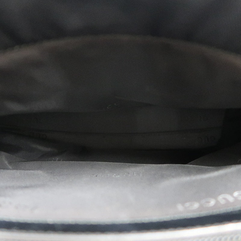 GUCCI Bamboo Handbag Tote Nylon Black Silver Hardware 自定义贴士：