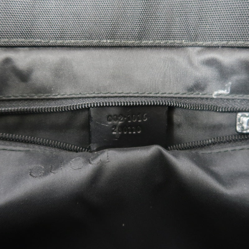 GUCCI Bamboo Handbag Tote Nylon Black Silver Hardware 自定义贴士：