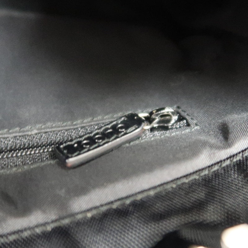 GUCCI Bamboo Handbag Tote Nylon Black Silver Hardware 自定义贴士：