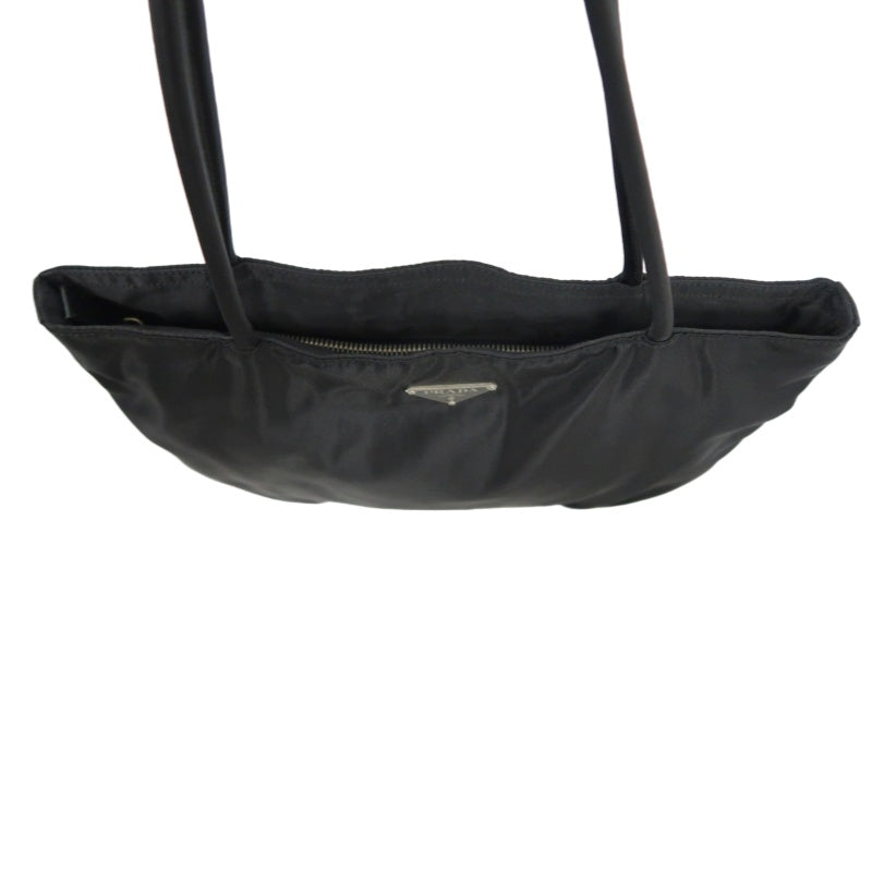 PRADA Tote Bag Shoulder Bag Nylon  Black Silver Hardware