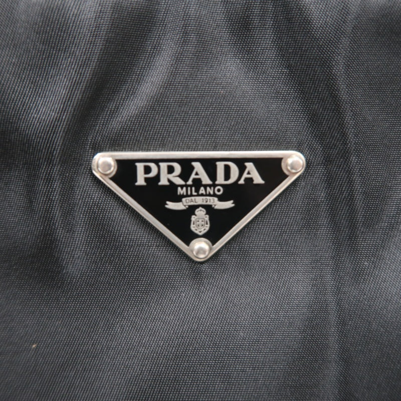 PRADA Tote Bag Shoulder Bag Nylon  Black Silver Hardware