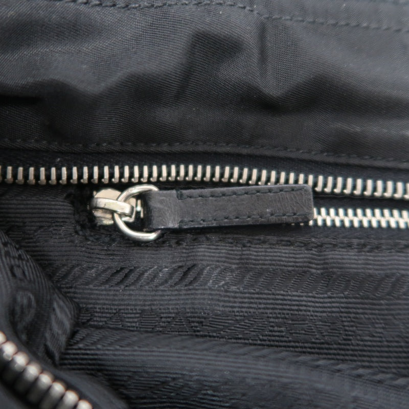 PRADA Tote Bag Shoulder Bag Nylon  Black Silver Hardware
