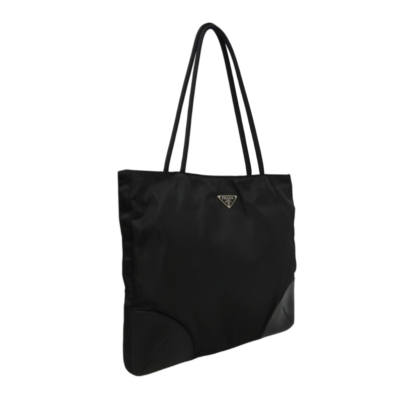 PRADA Tote Bag Shoulder Bag Nylon  Black Silver Hardware