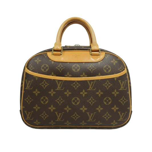 LOUIS VUITTON Monogram Trouville Handbag Boston Bag brown Gold Hardware