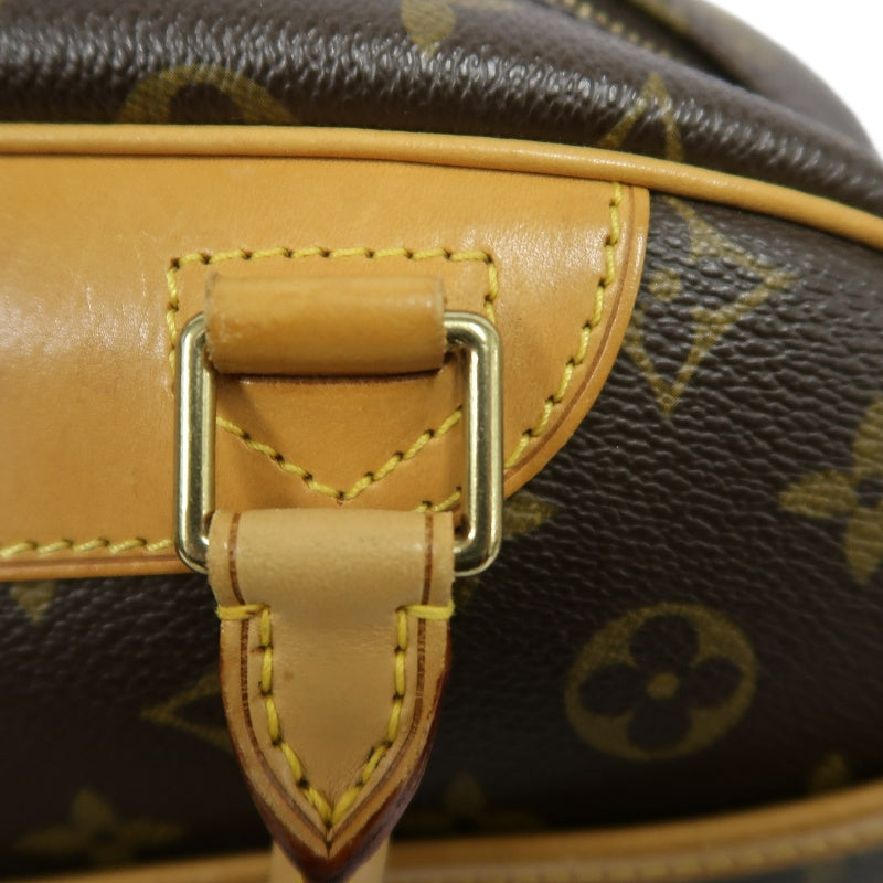 LOUIS VUITTON Monogram Trouville Handbag Boston Bag brown Gold Hardware