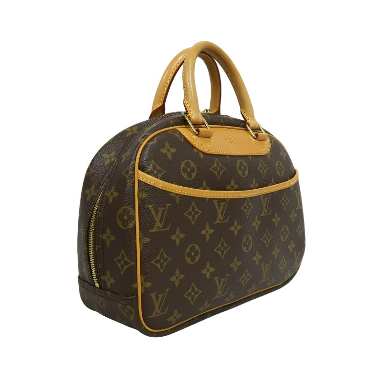 LOUIS VUITTON Monogram Trouville Handbag Boston Bag brown Gold Hardware