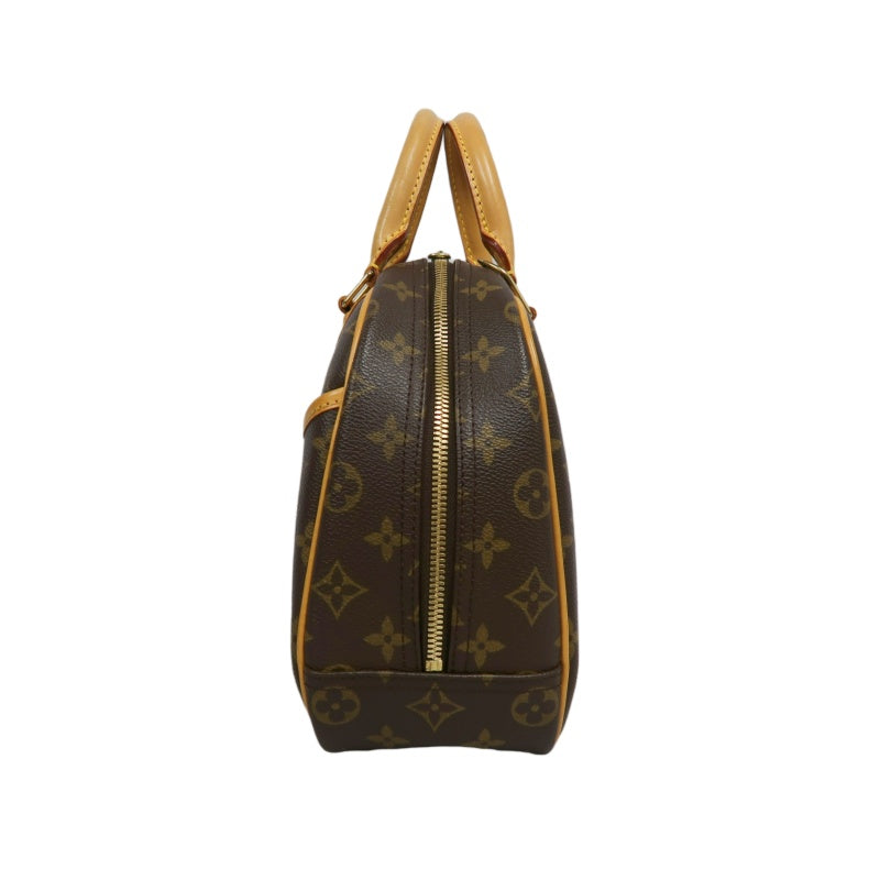 LOUIS VUITTON Monogram Trouville Handbag Boston Bag brown Gold Hardware