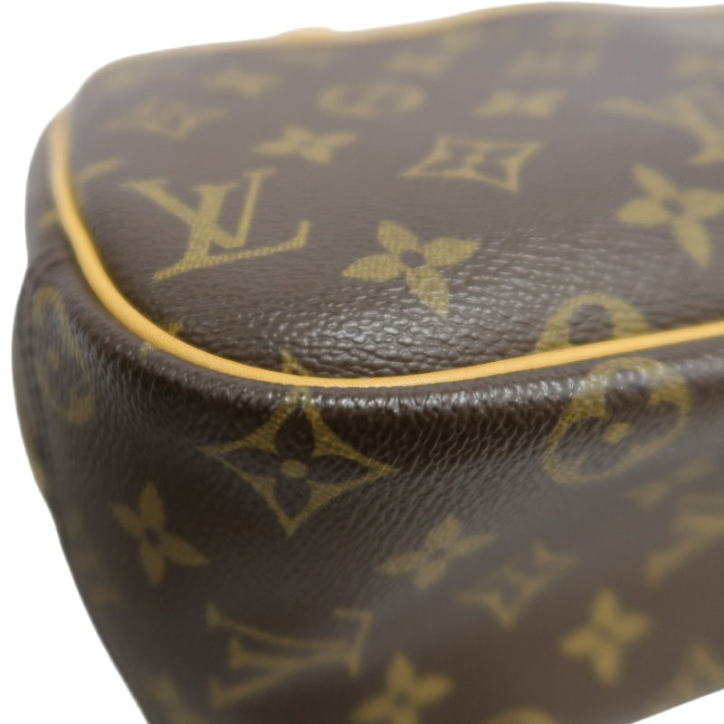 LOUIS VUITTON Monogram Trouville Handbag Boston Bag brown Gold Hardware