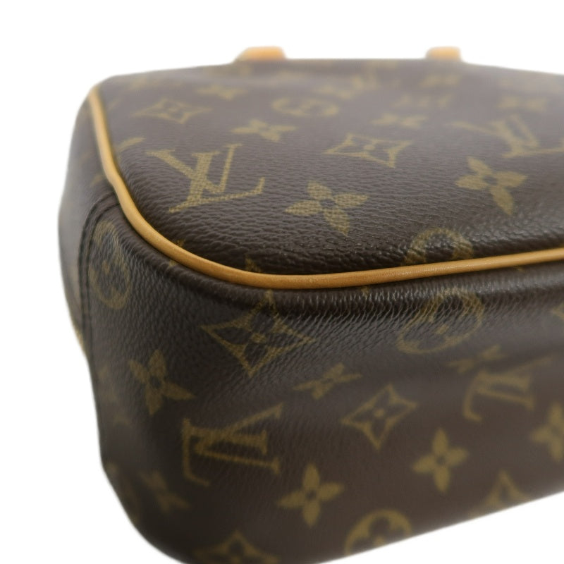 LOUIS VUITTON Monogram Trouville Handbag Boston Bag brown Gold Hardware