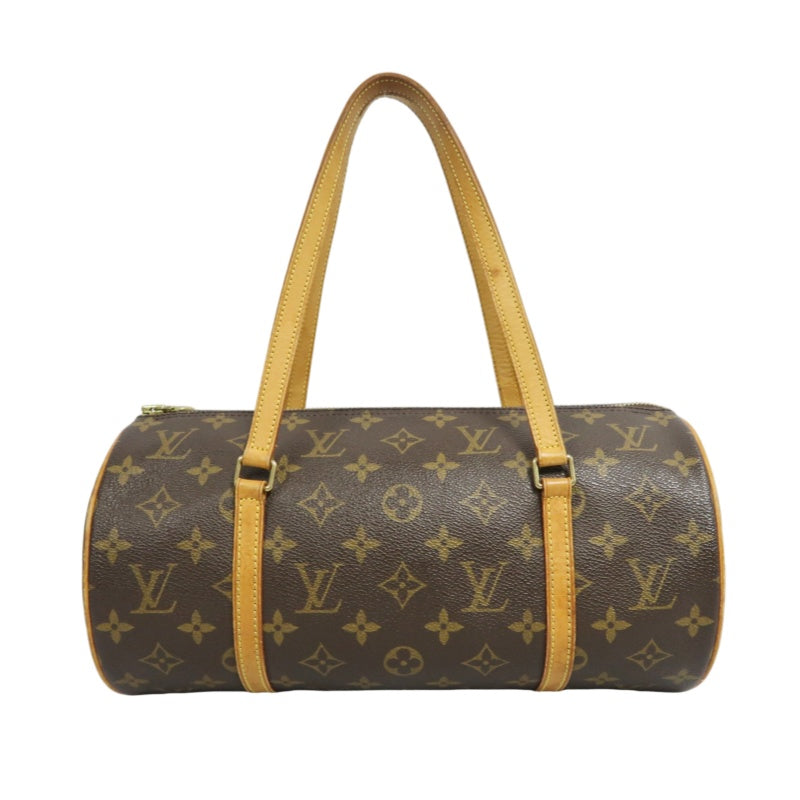 LOUIS VUITTON Monogram Papillon 30 Handbag brown　Cylindrical Gold Hardware