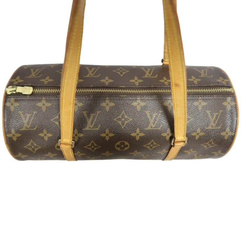 LOUIS VUITTON Monogram Papillon 30 Handbag brown　Cylindrical Gold Hardware