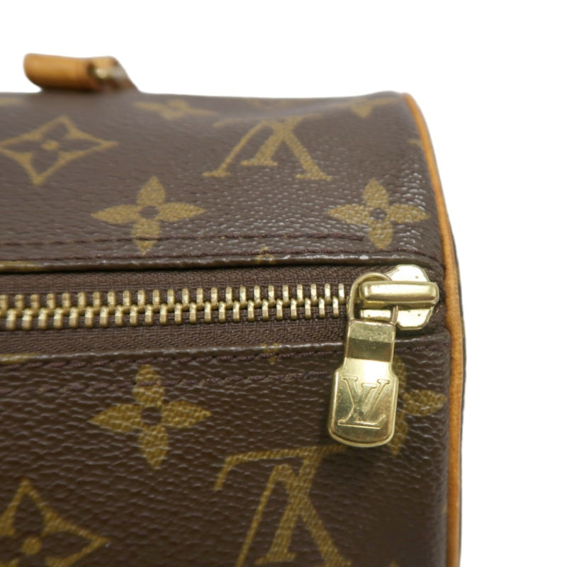 LOUIS VUITTON Monogram Papillon 30 Handbag brown　Cylindrical Gold Hardware