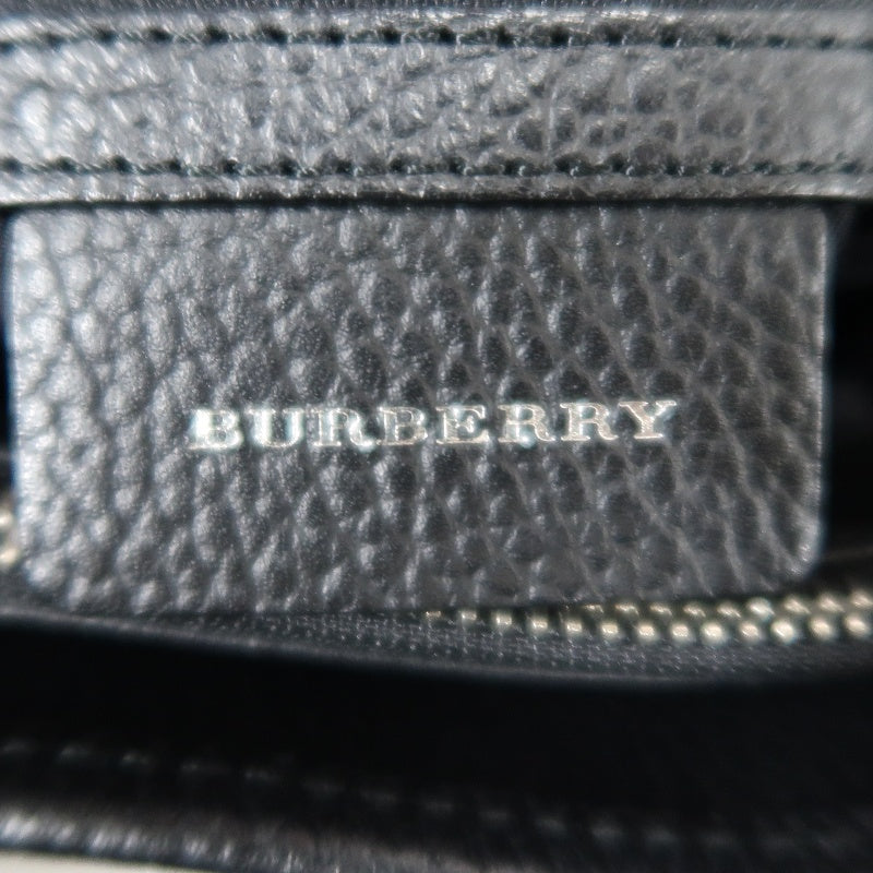 BURBERRYNova Check Tote Bag Handbag Nylon Leather Black Beige Silver Hardware