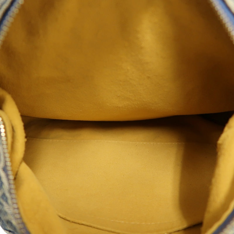 LOUIS VUITTON Monogram Denim Buggy PM Shoulder Handbag  Blue  Gold Hardware