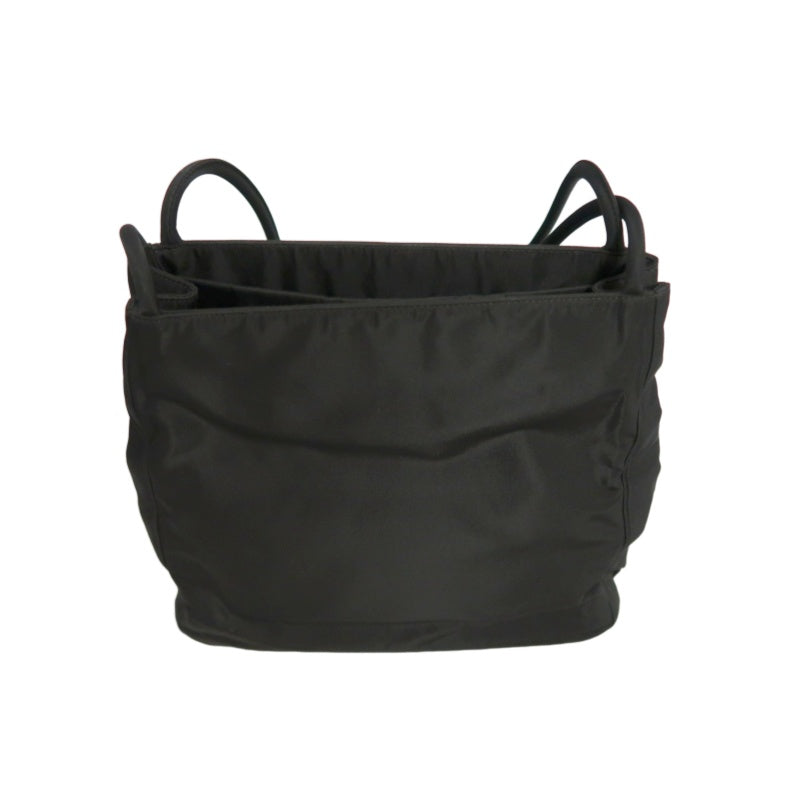 PRADA Nylon Tote Bag Shoulder Bag Black Silver Hardware Guarantee Card
