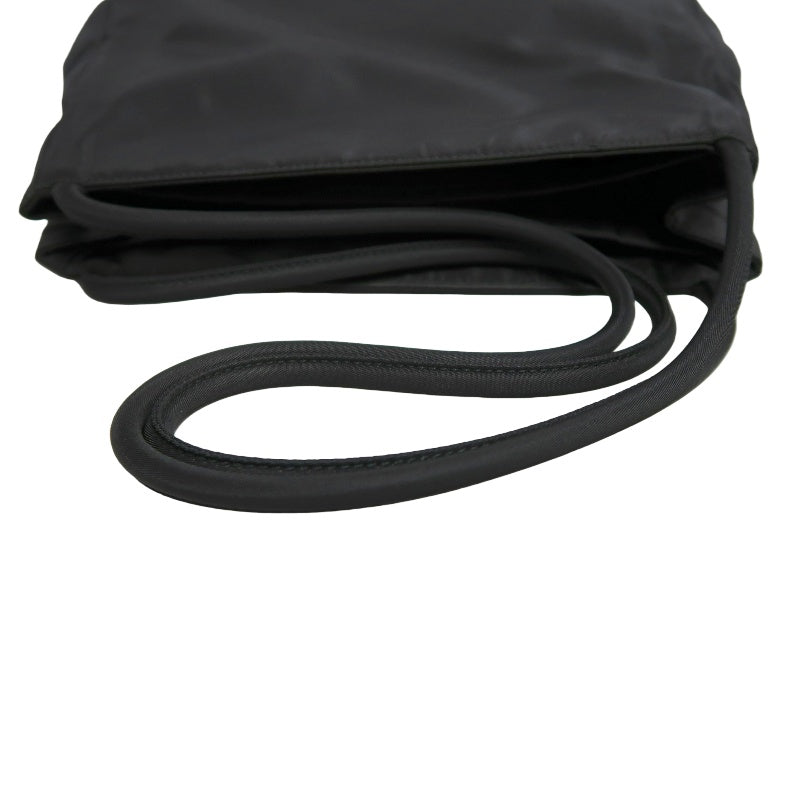 PRADA Nylon Tote Bag Shoulder Bag Black Silver Hardware Guarantee Card